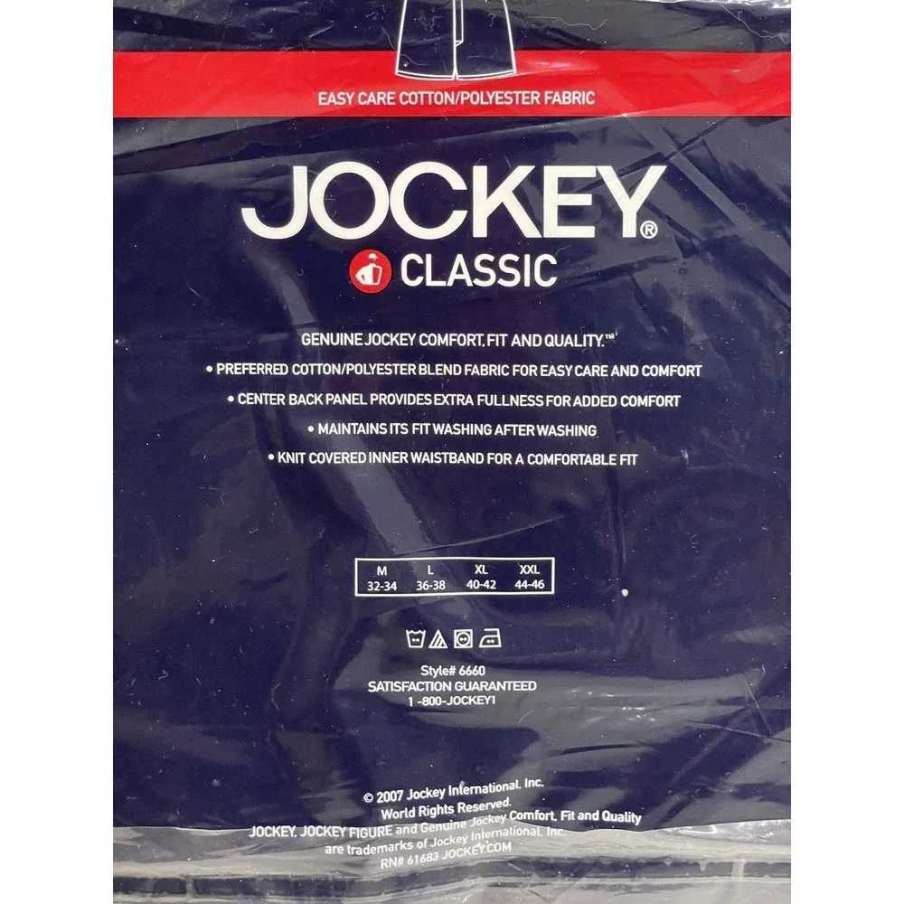 Jockey Classic Full Cut Boxers‎ Men Medium 4 Pack Grey Plaid New 2007 Old Stock